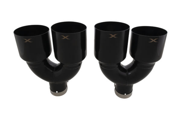 VW R Black Single Wall Quad 4 Inch Tip Option