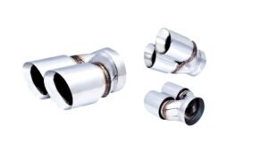 Twin 3.5Inch Round Angle-Cut Tip with 2.5″ Inlet