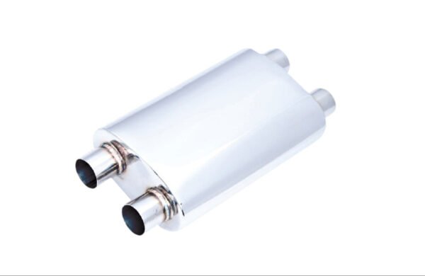 Universal 2.5 Inch Twin In Twin Out Oval Muffler