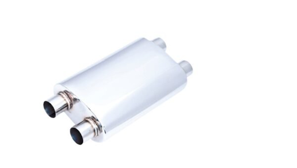 Universal 3 Inch Twin In Twin Out Oval Muffler