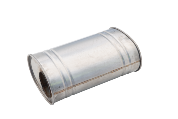 2.5 Inch Universal Oval Resonator in Raw 409 Stainless Steel