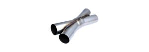 2.5″ X-Pipe in 409 Stainless Steel